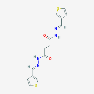 molecular formula C14H14N4O2S2 B445470 N'~1~,N'~4~-bis(3-thienylmethylene)succinohydrazide 