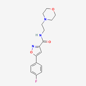 molecular formula C16H18FN3O3 B4454703 5-(4-fluorophenyl)-N-(2-morpholinoethyl)isoxazole-3-carboxamide 