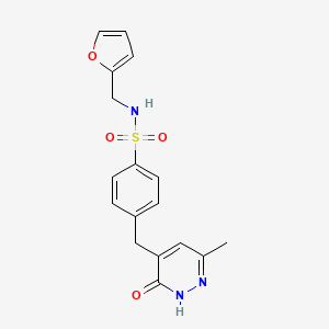 N-[(Furan-2-YL)methyl]-4-[(6-methyl-3-oxo-2,3-dihydropyridazin-4-YL)methyl]benzene-1-sulfonamide