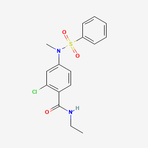 molecular formula C16H17ClN2O3S B4454747 2-chloro-N-ethyl-4-[methyl(phenylsulfonyl)amino]benzamide 