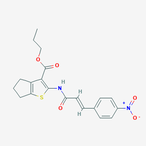 molecular formula C20H20N2O5S B445475 propyl 2-[(3-{4-nitrophenyl}acryloyl)amino]-5,6-dihydro-4H-cyclopenta[b]thiophene-3-carboxylate 