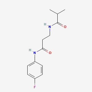 molecular formula C13H17FN2O2 B4454750 N~1~-(4-fluorophenyl)-N~3~-isobutyryl-beta-alaninamide 