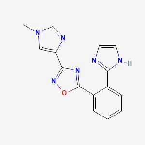 molecular formula C15H12N6O B4454769 5-[2-(1H-imidazol-2-yl)phenyl]-3-(1-methyl-1H-imidazol-4-yl)-1,2,4-oxadiazole trifluoroacetate 