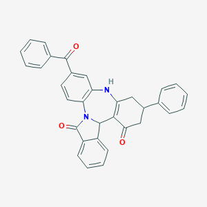 molecular formula C33H24N2O3 B445477 11-benzoyl-7-phenyl-4b,7,8,9-tetrahydro-6H-dibenzo[2,3:5,6][1,4]diazepino[7,1-a]isoindole-5,15-dione 