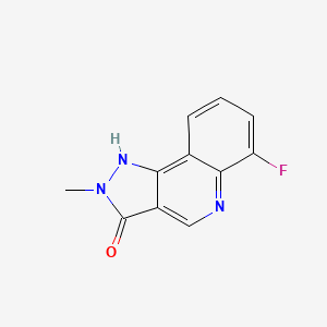 molecular formula C11H8FN3O B4454775 6-fluoro-2-methyl-1,2-dihydro-3H-pyrazolo[4,3-c]quinolin-3-one 