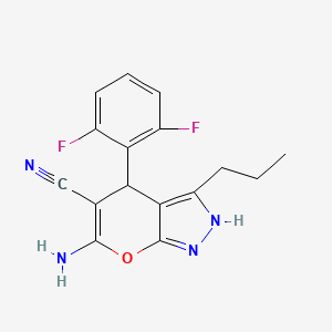 6-amino-4-(2,6-difluorophenyl)-3-propyl-2,4-dihydropyrano[2,3-c]pyrazole-5-carbonitrile