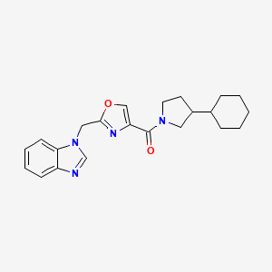 1-({4-[(3-cyclohexyl-1-pyrrolidinyl)carbonyl]-1,3-oxazol-2-yl}methyl)-1H-benzimidazole