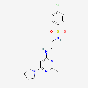 4-chloro-N-(2-{[2-methyl-6-(1-pyrrolidinyl)-4-pyrimidinyl]amino}ethyl)benzenesulfonamide