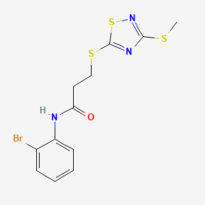 N-(2-bromophenyl)-3-{[3-(methylthio)-1,2,4-thiadiazol-5-yl]thio}propanamide