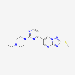 6-[2-(4-ethyl-1-piperazinyl)-4-pyrimidinyl]-7-methyl-2-(methylthio)[1,2,4]triazolo[1,5-a]pyrimidine