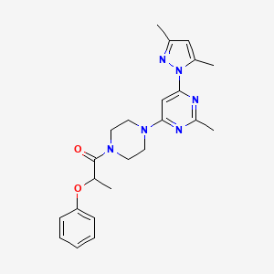 4-(3,5-dimethyl-1H-pyrazol-1-yl)-2-methyl-6-[4-(2-phenoxypropanoyl)-1-piperazinyl]pyrimidine