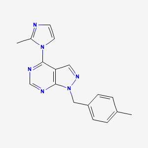 molecular formula C17H16N6 B4454883 1-(4-methylbenzyl)-4-(2-methyl-1H-imidazol-1-yl)-1H-pyrazolo[3,4-d]pyrimidine 