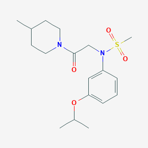 N-(3-isopropoxyphenyl)-N-[2-(4-methyl-1-piperidinyl)-2-oxoethyl]methanesulfonamide