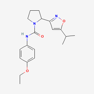 molecular formula C19H25N3O3 B4454922 N-(4-ethoxyphenyl)-2-(5-isopropyl-3-isoxazolyl)-1-pyrrolidinecarboxamide 