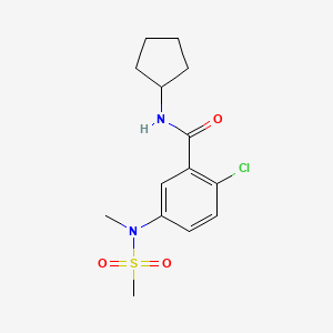 molecular formula C14H19ClN2O3S B4454945 2-chloro-N-cyclopentyl-5-[methyl(methylsulfonyl)amino]benzamide 