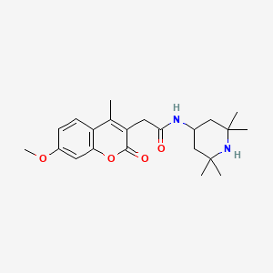 molecular formula C22H30N2O4 B4454951 2-(7-methoxy-4-methyl-2-oxo-2H-chromen-3-yl)-N-(2,2,6,6-tetramethylpiperidin-4-yl)acetamide 