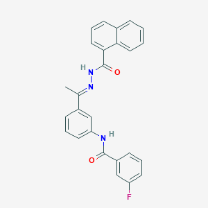 3-fluoro-N-{3-[N-(1-naphthoyl)ethanehydrazonoyl]phenyl}benzamide
