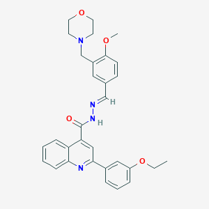 molecular formula C31H32N4O4 B445497 2-(3-ethoxyphenyl)-N'-[4-methoxy-3-(4-morpholinylmethyl)benzylidene]-4-quinolinecarbohydrazide 