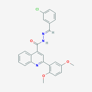molecular formula C25H20ClN3O3 B445499 N'-(3-chlorobenzylidene)-2-(2,5-dimethoxyphenyl)-4-quinolinecarbohydrazide 