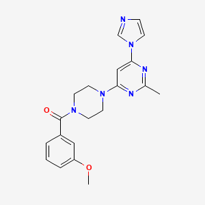 molecular formula C20H22N6O2 B4455005 4-(1H-imidazol-1-yl)-6-[4-(3-methoxybenzoyl)-1-piperazinyl]-2-methylpyrimidine 