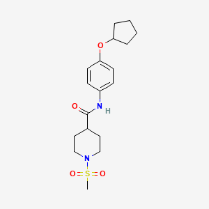 molecular formula C18H26N2O4S B4455019 N-[4-(cyclopentyloxy)phenyl]-1-(methylsulfonyl)-4-piperidinecarboxamide 