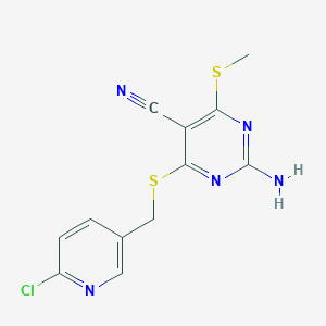 2-amino-4-{[(6-chloro-3-pyridinyl)methyl]thio}-6-(methylthio)-5-pyrimidinecarbonitrile