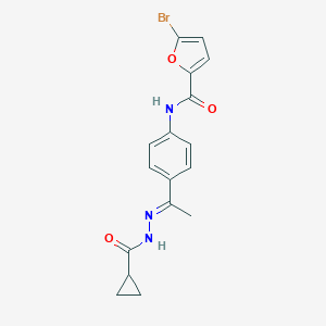 molecular formula C17H16BrN3O3 B445504 5-bromo-N-{4-[N-(cyclopropylcarbonyl)ethanehydrazonoyl]phenyl}-2-furamide 