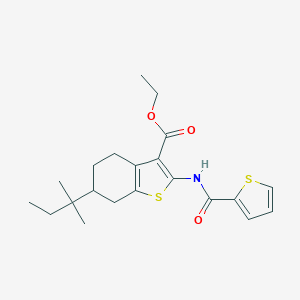 molecular formula C21H27NO3S2 B445505 Ethyl 6-tert-pentyl-2-[(2-thienylcarbonyl)amino]-4,5,6,7-tetrahydro-1-benzothiophene-3-carboxylate 