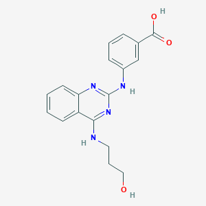 3-({4-[(3-hydroxypropyl)amino]-2-quinazolinyl}amino)benzoic acid