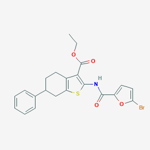 molecular formula C22H20BrNO4S B445509 Ethyl 2-[(5-bromo-2-furoyl)amino]-6-phenyl-4,5,6,7-tetrahydro-1-benzothiophene-3-carboxylate 