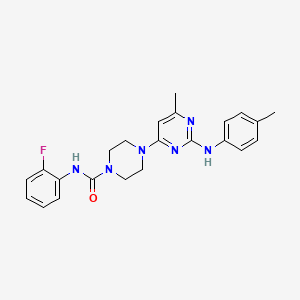 N-(2-fluorophenyl)-4-{6-methyl-2-[(4-methylphenyl)amino]-4-pyrimidinyl}-1-piperazinecarboxamide