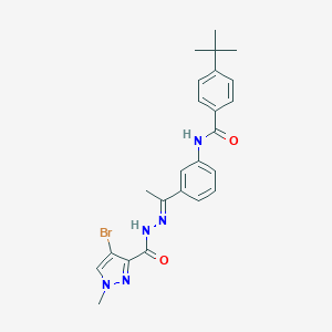molecular formula C24H26BrN5O2 B445510 N-(3-{N-[(4-bromo-1-methyl-1H-pyrazol-3-yl)carbonyl]ethanehydrazonoyl}phenyl)-4-tert-butylbenzamide 