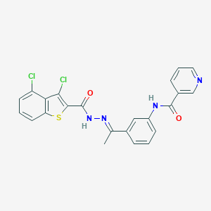 N-(3-{N-[(3,4-dichloro-1-benzothien-2-yl)carbonyl]ethanehydrazonoyl}phenyl)nicotinamide