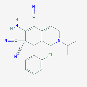 6-amino-8-(2-chlorophenyl)-2-isopropyl-2,3,8,8a-tetrahydro-5,7,7(1H)-isoquinolinetricarbonitrile