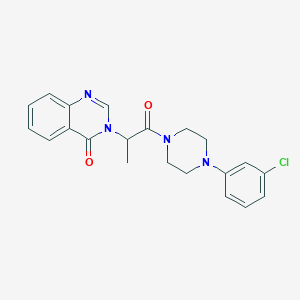 molecular formula C21H21ClN4O2 B4455208 3-{2-[4-(3-chlorophenyl)-1-piperazinyl]-1-methyl-2-oxoethyl}-4(3H)-quinazolinone 