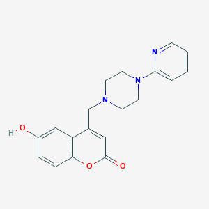 molecular formula C19H19N3O3 B4455225 6-Hydroxy-4-[(4-(2-pyridyl)piperazinyl)methyl]chromen-2-one 