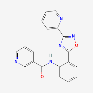 N-{2-[3-(2-pyridinyl)-1,2,4-oxadiazol-5-yl]phenyl}nicotinamide