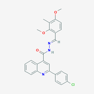 molecular formula C26H22ClN3O3 B445525 2-(4-chlorophenyl)-N'-(2,4-dimethoxy-3-methylbenzylidene)-4-quinolinecarbohydrazide 