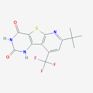 molecular formula C14H12F3N3O2S B4455264 11-tert-butyl-13-(trifluoromethyl)-8-thia-3,5,10-triazatricyclo[7.4.0.02,7]trideca-1(9),2(7),10,12-tetraene-4,6-dione 