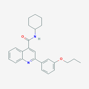 molecular formula C25H28N2O2 B445528 N-cyclohexyl-2-(3-propoxyphenyl)quinoline-4-carboxamide 