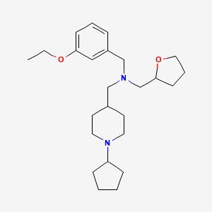 molecular formula C25H40N2O2 B4455300 1-(1-cyclopentyl-4-piperidinyl)-N-(3-ethoxybenzyl)-N-(tetrahydro-2-furanylmethyl)methanamine 