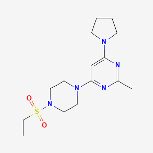 molecular formula C15H25N5O2S B4455342 4-[4-(ethylsulfonyl)-1-piperazinyl]-2-methyl-6-(1-pyrrolidinyl)pyrimidine 