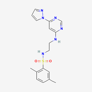 2,5-dimethyl-N-(2-{[6-(1H-pyrazol-1-yl)-4-pyrimidinyl]amino}ethyl)benzenesulfonamide