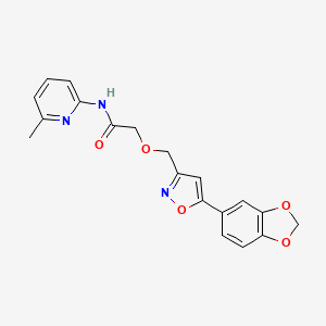 molecular formula C19H17N3O5 B4455376 2-{[5-(1,3-benzodioxol-5-yl)-3-isoxazolyl]methoxy}-N-(6-methyl-2-pyridinyl)acetamide 