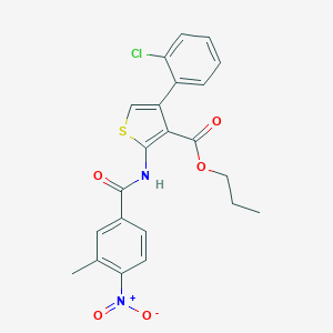 Propyl 4-(2-chlorophenyl)-2-({4-nitro-3-methylbenzoyl}amino)-3-thiophenecarboxylate