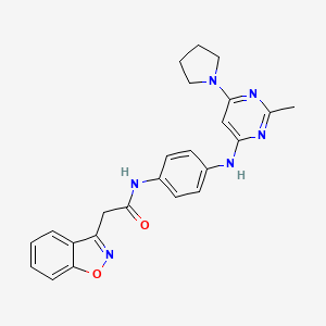 2-(1,2-benzisoxazol-3-yl)-N-(4-{[2-methyl-6-(1-pyrrolidinyl)-4-pyrimidinyl]amino}phenyl)acetamide