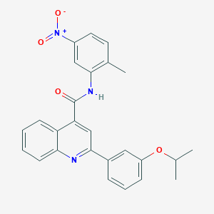 molecular formula C26H23N3O4 B445540 N-{5-nitro-2-methylphenyl}-2-(3-isopropoxyphenyl)quinoline-4-carboxamide 