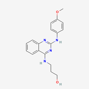 molecular formula C18H20N4O2 B4455442 3-({2-[(4-methoxyphenyl)amino]-4-quinazolinyl}amino)-1-propanol 