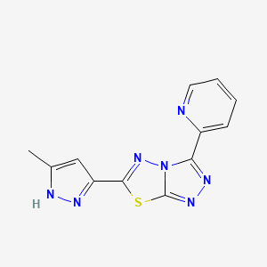 6-(3-methyl-1H-pyrazol-5-yl)-3-(2-pyridinyl)[1,2,4]triazolo[3,4-b][1,3,4]thiadiazole