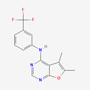 molecular formula C15H12F3N3O B4455483 5,6-dimethyl-N-[3-(trifluoromethyl)phenyl]furo[2,3-d]pyrimidin-4-amine 